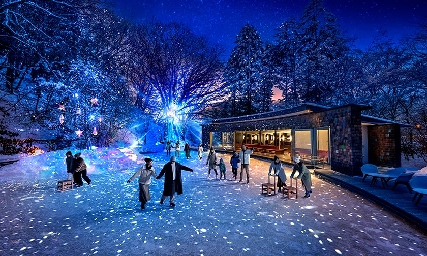 写真: 星空をすべる光のスケートリンク「スターダスト・アイスリンク」