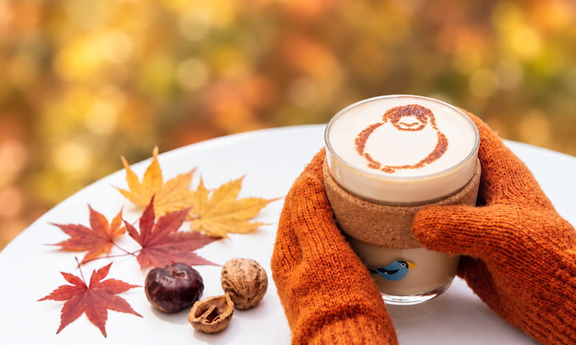 写真：イカルカフェでティータイム